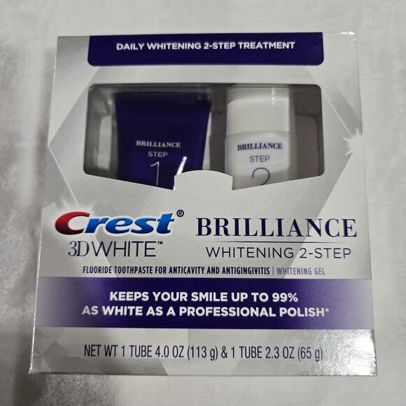 Crest 3D White Brilliance 2 Step Kit, Deep Clean Toothpaste 4oz White Exp 02/26 - Picture 4 of 4